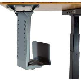 Under-Desk Swivel and Slide CPU Holder, Neutral Gray