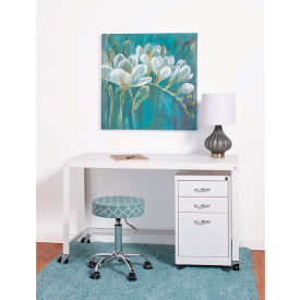 Steel Industrial 48" Mobile Desk in White