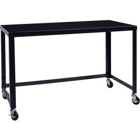 Steel Industrial 48" Mobile Desk in Black