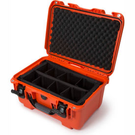 Airtight and watertight case with dividers
Interior dimensions: 16-7/8"L x 12-7/8"W x 9-5/16"H
Color: Orange