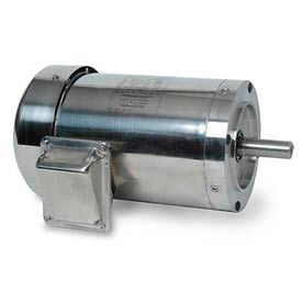 High Efficiency Electric Motor, 1 HP, 1140 RPM, 208-230/460V, 56C Frame, TEFC Enclosure, C-Face Footless