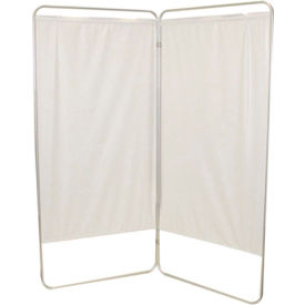 King Size 2-Panel Privacy Screen, 6 mil Vinyl Panels, 59"W x 68"H, White