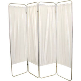 Standard 4-Panel Privacy Screen, 6 mil Vinyl Panels, 62"W x 68"H, White