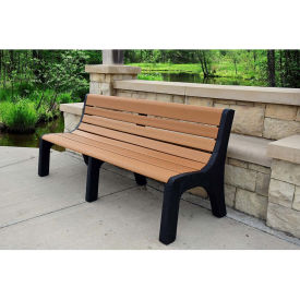 4' Recycled Plastic Bench w/ Back, Cedar