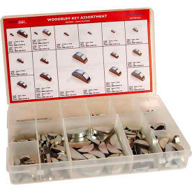 Metric Woodruff Key Assortment - 18 Items, 350 Pieces - M1.5 to M10 - Steel - Plain - Made In USA