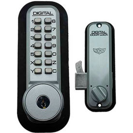 Digital Door Lock 2500 Mechanical Keyless Hook Bolt with Key Override, Satin Chrome