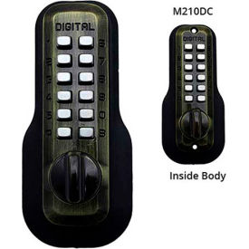 Digital Door Lock M210 Mechanical Keyless Deadbolt Double Combination, Antique Brass