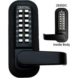 Digital Door Lock 2835 Lever Handle with Double Combination, Jet Black