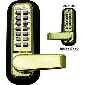Digital Door Lock 2835 Lever Handle with Double Combination, Bright Brass