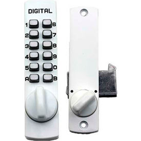 Mechanical Keyless Surface Mount Hook Bolt Lock for Sliding Door, White