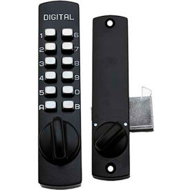 Mechanical Keyless Surface Mount Hook Bolt Lock for Sliding Door, Jet Black