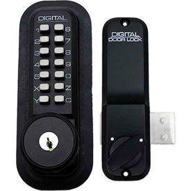 Digital Door Lock 2200 Surface/Rim Mount with Key Override, Jet Black