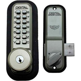 Digital Door Lock 2200 Surface/Rim Mount with Key Override, Satin Nickel