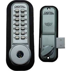 Digital Door Lock 2200 Surface/Rim Mount with Key Override, Satin Chrome