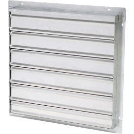 Galvanized Frame Wall Exhaust Shutter with Aluminum Blades Rear Flange 22"