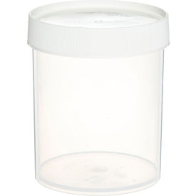 Wide-Mouth Straight-Sided PPCO Jars with Closure, 250mL, Case of 36
