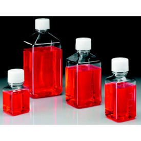 Square PET Media Bottles, Sterile, Tray Pack, 125mL, Case of 96