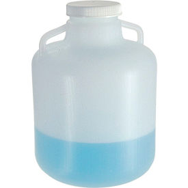 Wide-Mouth LDPE Carboys with Handles, 10 Liter, Case of 6