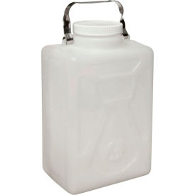 Rectangular HDPE Carboy with Steel Handle, 20 Liter, Case of 4