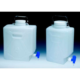 Rectangular HDPE Carboy with Spigot, 20 Liter, Case of 4