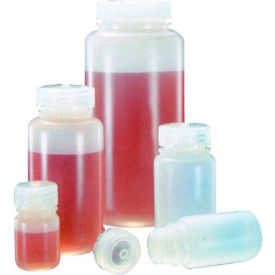 Wide-Mouth HDPE Economy Bottles with Closure, 500mL, Case of 48