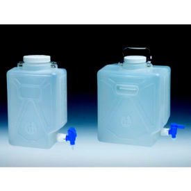 Rectangular Autoclavable PPCO Carboys with Spigot, 9L, Case of 6