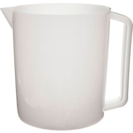 Graduated HDPE Plastic Beaker with Handle - 3000mL - Case of 6