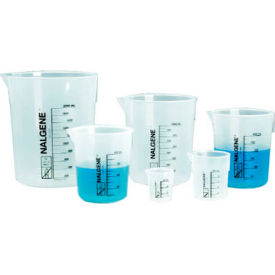 Polypropylene Griffin Low-Form Plastic Beaker, 1000mL, Case of 12