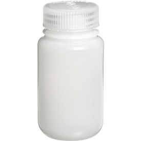 Wide-Mouth HDPE Economy Bottles with Closure, 125mL, Case of 72