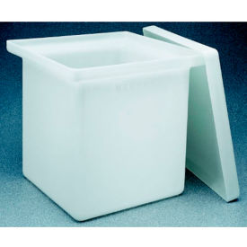 Heavy-Duty Rectangular Tank with Cover, LLDPE, 8 Gallon