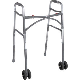 Heavy Duty Bariatric Two Button Walker with 5" Dual Wheels