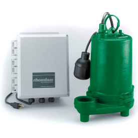 1/2 HP High Temperature Cast Iron Submersible Effluent Pump, 100 GPM