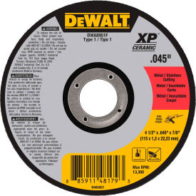 XP Ceramic Metal Cutting Wheels Type 1 4-1/2" x 7/8" Aluminum Oxide 60 Grit, 25/Pack