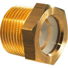 Brass Fluid Level Sight Glass w/ Reflector 1-1/4" NPT Thread