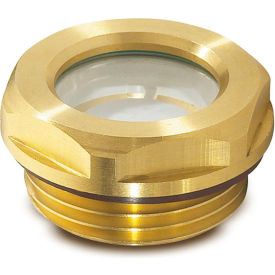 Brass Fluid Level Sight w/ ESG Glass w/ Reflector - M16 x 1.5 Thread