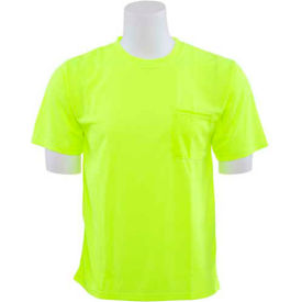 Short Sleeve T-Shirt, Non-ANSI, Size 2XL, Hi-Viz Lime