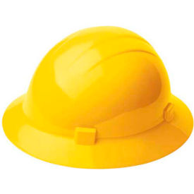 Americana 360 Full Brim Hard Hat, 4-Point Mega Ratchet Suspension, Yellow