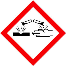 GHS "Corrosive" Pictogram Placard, 10-3/4" x 10-3/4" - 100/Pkg