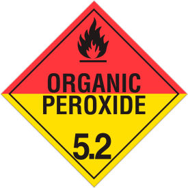 TA521TB Class 5.2 Organic Peroxides Tagboard Placard - 100/Pkg