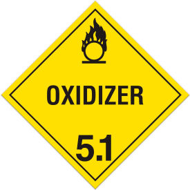 Class 5.1 Oxidizer Sub Rigid Plastic Placard - 100/Pkg