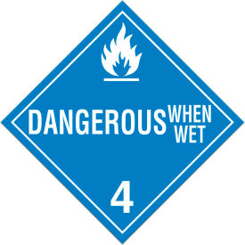 TA430TB Class 4.3 Danger When Wet Tagboard Placard - 100/Pkg