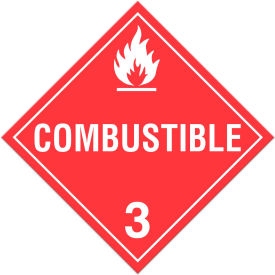TA310TB Class 3 Combustible Liquids Tagboard Placard - 100/Pkg