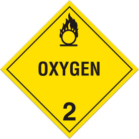 TA232SS Class 2 Oxidizing Gases Rigid Plastic Placard - 100/Pkg
