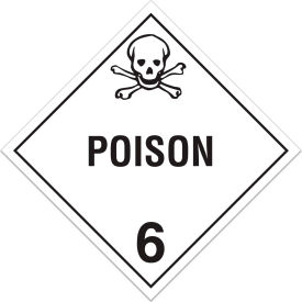 Class 6.1 Toxic Substances Rigid Plastic Placard - 100/Pkg