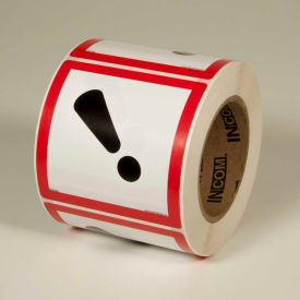 GHS "Exclamation Mark" Pictogram Label, 4" x 4", 500/Roll
