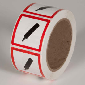 GHS "Gas Cylinder" Pictogram Label, 2" x 2", 500/Roll