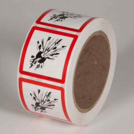 GHS "Exploding Bomb" Pictogram Label, 2" x 2", 500/Roll