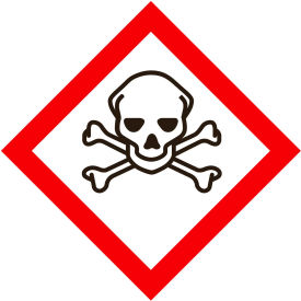 GHS "Skull Crossbones" Pictogram Placard, 10-3/4" x 10-3/4"