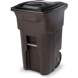 Heavy Duty Two-Wheel Trash Cart, 64 Gallon, Brownstone - ANA64-00BST