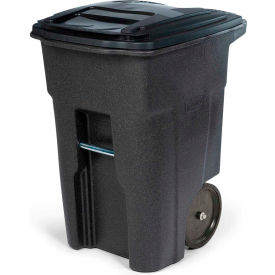 Heavy Duty Two-Wheel Trash Cart, 48 Gallon, Brownstone